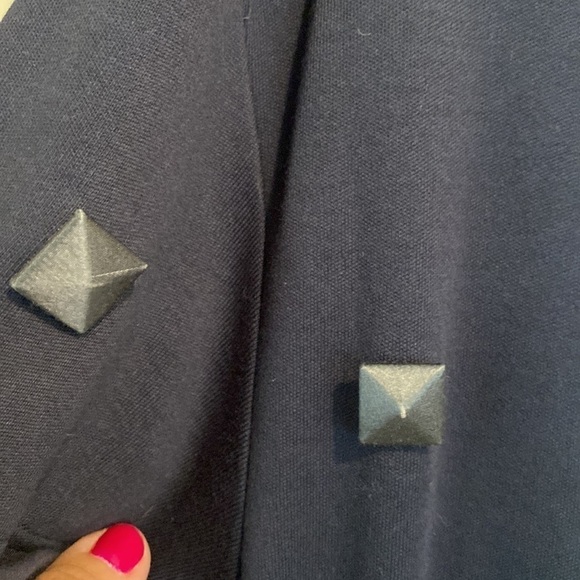 Marc Jacobs dress navy cotton ruffled waist cuffed‎ sleeve small embellished - Picture 9 of 10